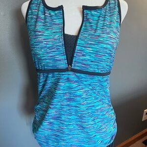 Free Country Women's Blue and Purple Swim Top